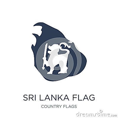 Sri Lanka flag icon. Trendy flat vector Sri Lanka flag icon on w Vector Illustration