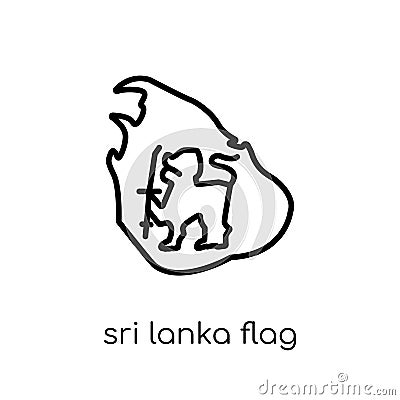 Sri Lanka flag icon. Trendy modern flat linear vector Sri Lanka Vector Illustration