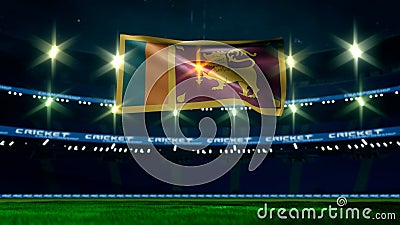 Sri Lanka flag incricket stadium Stock Photo