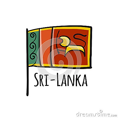 Sri Lanka Flag, sketch for your design Vector Illustration