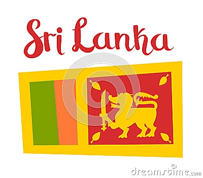 Sri Lanka flag vector icon. Cartoon flag Vector Illustration