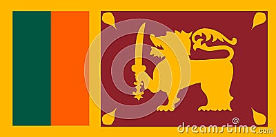 Sri Lanka flag vector. Illustration of Sri Lanka flag Vector Illustration