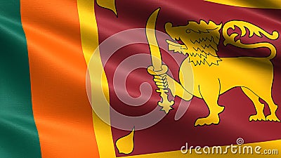 Sri lanka flag, with waving fabric texture Stock Photo