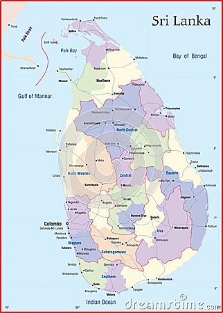 Sri Lanka Map Cartoon Illustration