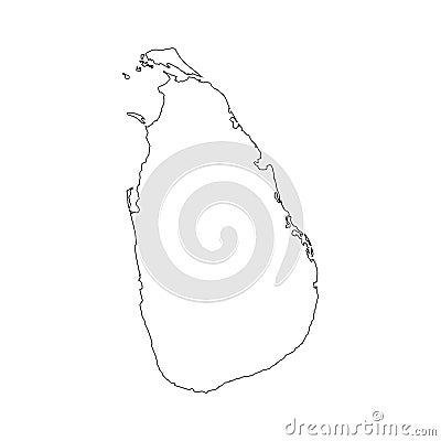 Sri Lanka map vector outline icon isolated on transparent background, high quality linear Sri Lanka map transparency concept can Vector Illustration