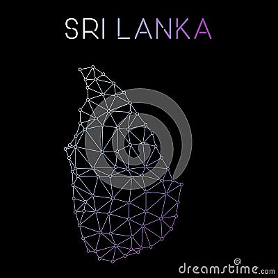 Sri Lanka network map. Vector Illustration