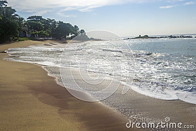 Golden Beach at Southern Sri Lanka Stock Photo