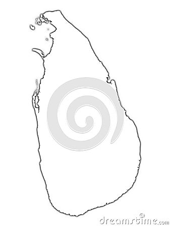 Sri Lanka outline map Stock Photo