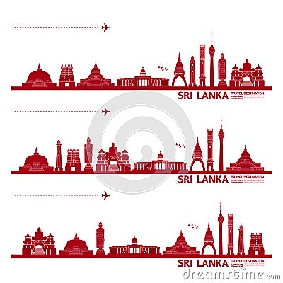 Sri Lanka travel destination grand vector illustration. Vector Illustration