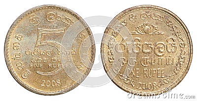 Sri Lanka rupee coin Stock Photo