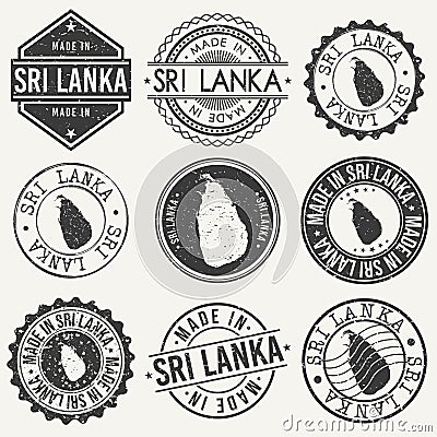 Sri Lanka Travel Stamp Made In Product Stamp Logo Icon Symbol Design Insignia. Vector Illustration