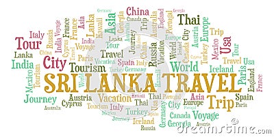Sri Lanka Travel word cloud. Stock Photo