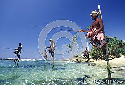 SRI LANKA WELIGAMA FISHERMEN Editorial Stock Photo