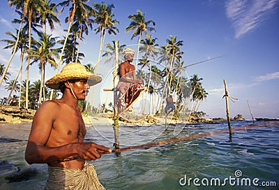 SRI LANKA WELIGAMA FISHERMEN Editorial Stock Photo