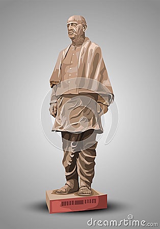 Sri Sardar Vallabhai Patel, Statue of unity Vector Illustration