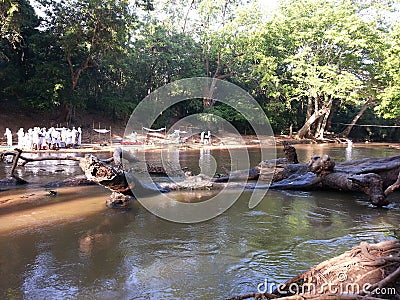 Srilankan beautiful river in Kabilitta Dewalaya Kubukkan Oya Stock Photo