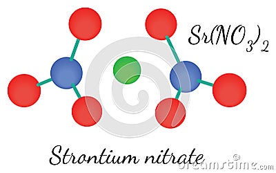 SrN2O6 Strontium nitrate molecule Vector Illustration