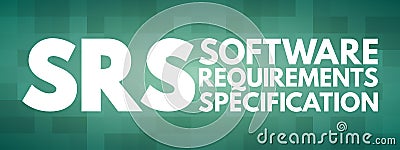 SRS - Software Requirements Specification acronym, technology concept background Stock Photo