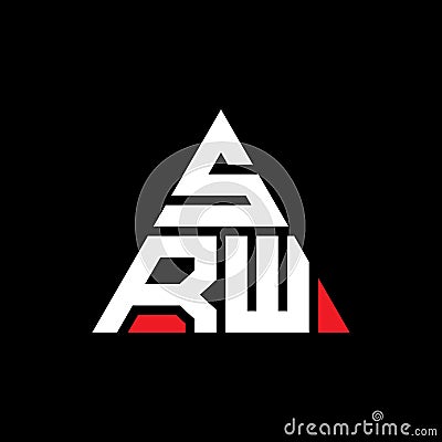 SRW triangle letter logo design with triangle shape. SRW triangle logo design monogram. SRW triangle vector logo template with red Vector Illustration