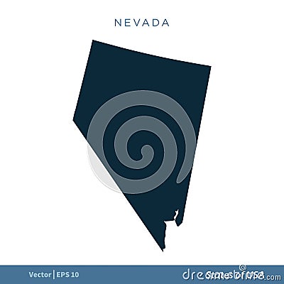 Nevada - States of US Map Icon Vector Template Illustration Design. Vector EPS 10. Vector Illustration