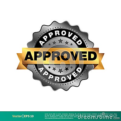 Approved Seal Banner Vector Template Illustration Design. Vector EPS 10. Vector Illustration