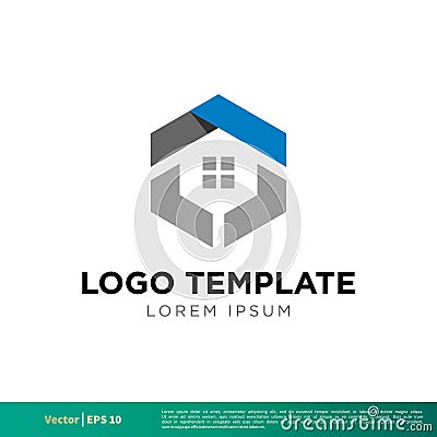 Hexagonal Shape Home Real Estate Icon Vector Logo Template Illustration Design. Vector EPS 10. Vector Illustration