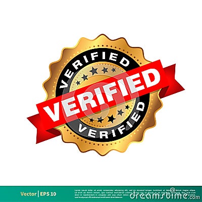 Verified Gold Seal Stamp Vector Template Illustration Design. Vector EPS 10. Vector Illustration