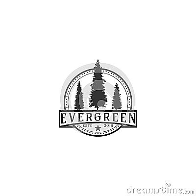 EVERGREEN TIMBERLAND LOGO DESIGN VECTOR Vector Illustration