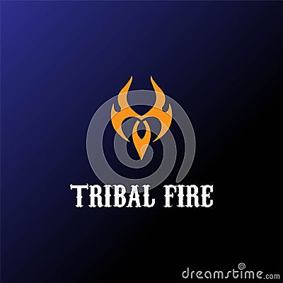 Simple Tribal Fire Flame Tattoo Logo Design Vector Vector Illustration