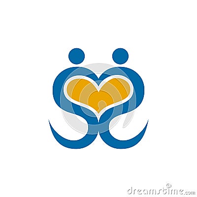 SS letter people heart logo 1 Vector Illustration