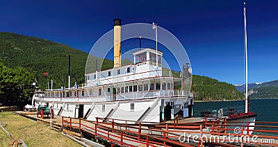 Panorama of SS Moyie National Historic Site, Kaslo, Kootenay Lake, British Columbia, Canada Stock Photo