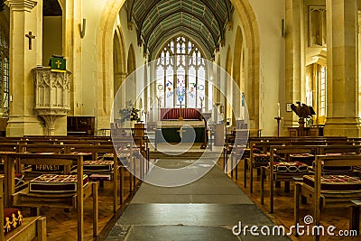 SS Peter and Paul parish church Nave A Northleach England Editorial Stock Photo