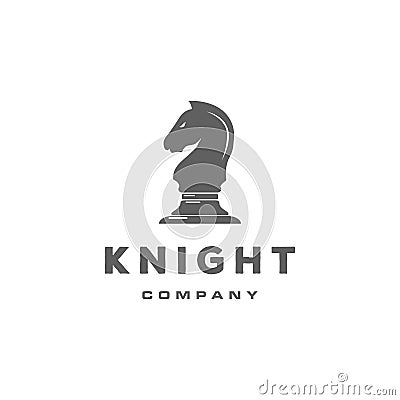 Black Chess Knight Horse Stallion silhouette logo design Vector Illustration