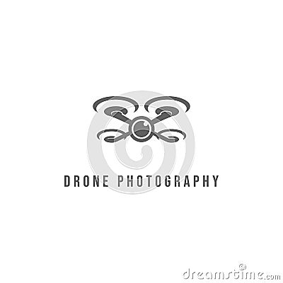 Flying Drone Camera Lens Photography Video Logo Design Vector Vector Illustration