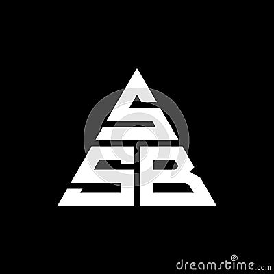 SSB triangle letter logo design with triangle shape. SSB triangle logo design monogram. SSB triangle vector logo template with red Vector Illustration