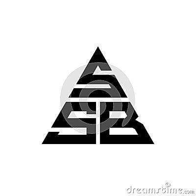 SSB triangle letter logo design with triangle shape. SSB triangle logo design monogram. SSB triangle vector logo template with red Vector Illustration