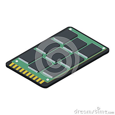 SSD disk icon, isometric style Vector Illustration