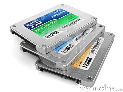 SSD drives, State solid drives Stock Photo
