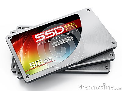 SSD Solid state drives on white background Stock Photo