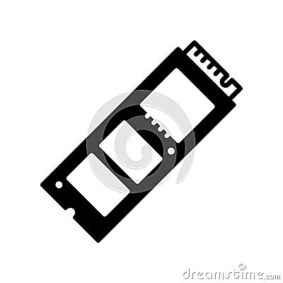 SSD storage memory icon for storing computer data at high speed Vector Illustration