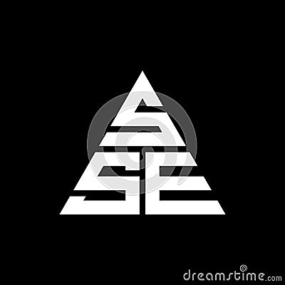 SSE triangle letter logo design with triangle shape. SSE triangle logo design monogram. SSE triangle vector logo template with red Vector Illustration