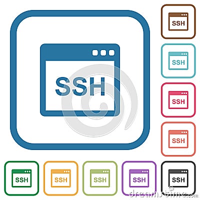 SSH client application simple icons Stock Photo