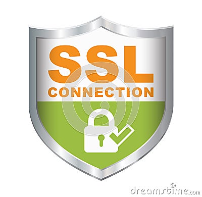 SSL Secure Connection Badge Stock Photo