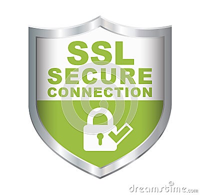 SSL Secure Connection Badge Stock Photo