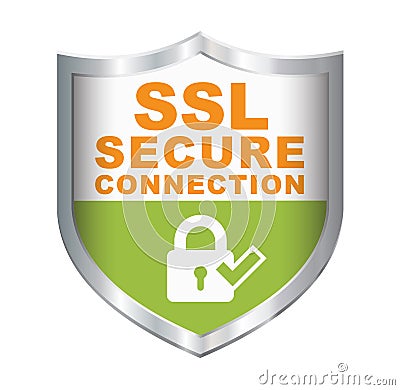 SSL Secure Connection Badge Stock Photo