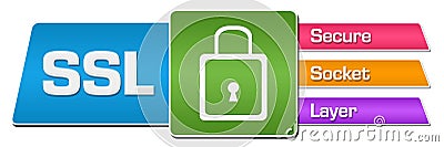 SSL - Secure Socket Layer Colorful Squares Stripes Stock Photo