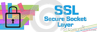 SSL - Secure Socket Layer Colorful Stroked Stripes Stock Photo