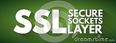 SSL - Secure Sockets Layer acronym, technology concept background Stock Photo