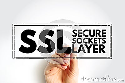 SSL - Secure Sockets Layer is a cryptographic protocol designed to provide communications security over a computer network, Stock Photo