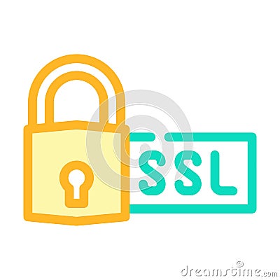 ssl secure sockets layer seo color icon vector illustration Vector Illustration